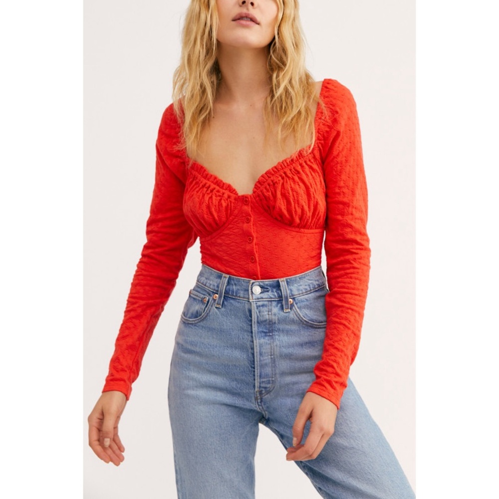 Free People Lady Bug Long Sleeve Top